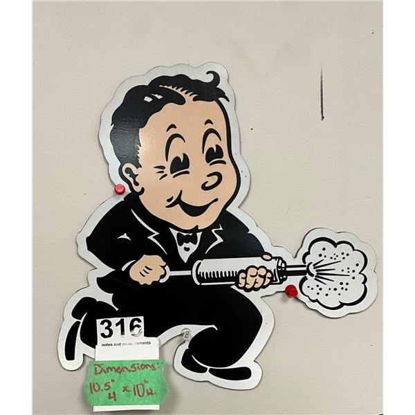 Vintage Die-Cut Wooden Pest Control Advertising Sign