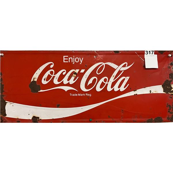 Vintage Coca-Cola Embossed Metal Advertising Panel