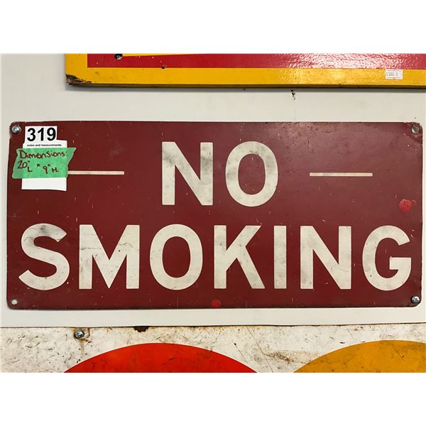 Vintage "NO SMOKING" Embossed Metal Industrial Safety Sign