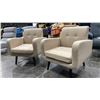 Image 1 : PAIR OF BEIGE MODERN ACCENT CHAIRS