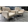 Image 2 : PAIR OF BEIGE MODERN ACCENT CHAIRS