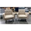 Image 3 : PAIR OF BEIGE MODERN ACCENT CHAIRS