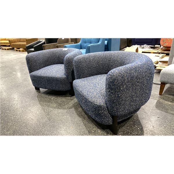 PAIR OF BLUE MODERN TUB CHAIRS