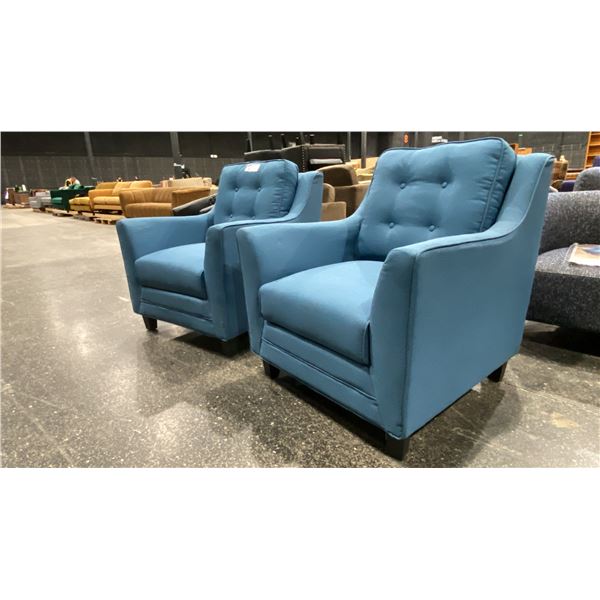 PAIR OF BLUE SOFA ARMCHAIRS