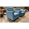 Image 2 : PAIR OF BLUE SOFA ARMCHAIRS