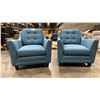 Image 3 : PAIR OF BLUE SOFA ARMCHAIRS