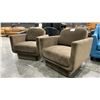 Image 1 : PAIR OF BROWN MODERN ARMCHAIRS