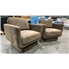 Image 2 : PAIR OF BROWN MODERN ARMCHAIRS