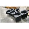 Image 1 : SET OF 6 BLACK LEATHER TUB ACCENT CHAIRS