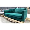 Image 1 : FOREST GREEN COUCH WITH GOLD LEGS