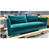 Image 2 : FOREST GREEN COUCH WITH GOLD LEGS