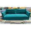 Image 3 : FOREST GREEN COUCH WITH GOLD LEGS