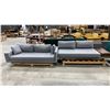 Image 1 : GREY UPHOLSTERED 2 PIECE SECTIONAL WITH CHROME LEGS