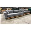 Image 2 : GREY UPHOLSTERED 2 PIECE SECTIONAL WITH CHROME LEGS