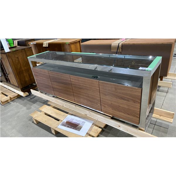 4 DOOR GLASS TOP MEDIA STAND