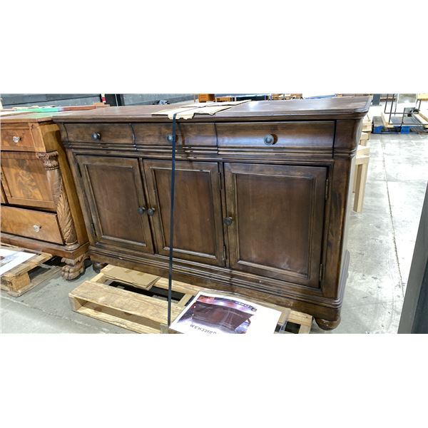 LEGACY CLASSIC 3 DOOR 3 DRAWER DARK WOOD CONTEMPORARY SIDEBOARD BUFFET
