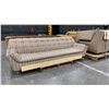 Image 1 : RETRO STYLE STRIPED COUCH WITH SET OF 2 MATCHING ARMCHAIRS