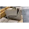 Image 3 : RETRO STYLE STRIPED COUCH WITH SET OF 2 MATCHING ARMCHAIRS