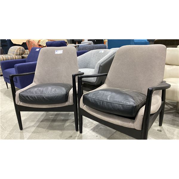 PAIR OF GREY/BLACK ARMCHAIRS