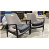 Image 2 : PAIR OF GREY/BLACK ARMCHAIRS