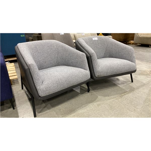 PAIR OF BLUE/GREY ARMCHAIRS