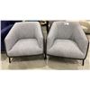 Image 3 : PAIR OF BLUE/GREY ARMCHAIRS