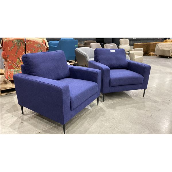 PAIR OF BLUE ARMCHAIRS