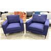 Image 3 : PAIR OF BLUE ARMCHAIRS