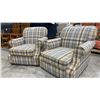 Image 1 : PAIR OF PLAID SOFA CHAIRS