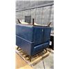 Image 3 : PAIR OF BLUE LEATHER MODERN ARMCHAIRS
