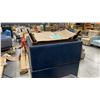 Image 4 : PAIR OF BLUE LEATHER MODERN ARMCHAIRS