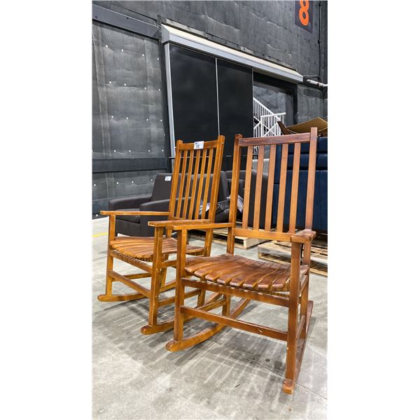 PAIR OF WOODEN ROCKING CHAIRS
