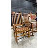 Image 2 : PAIR OF WOODEN ROCKING CHAIRS