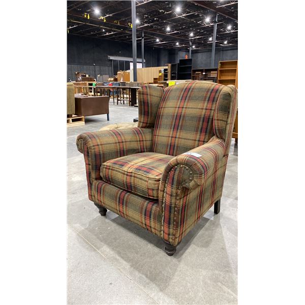 PLAID RETRO ARMCHAIR