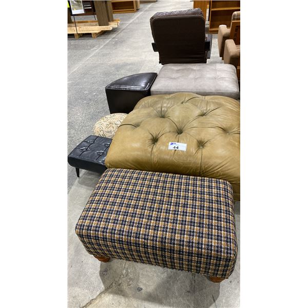 GROUP OF 6 ASSORTED OTTOMANS