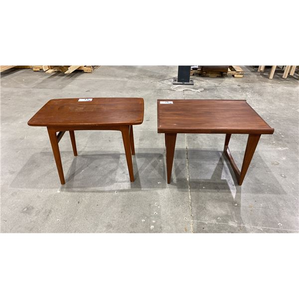 PAIR OF TEAK WOOD SIDE TABLES