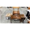 Image 1 : ROSEWOOD SIDE TABLE, TEAK 3PCS. NESTING TABLE SET, SMALL TEAK SIDE TABLE. ANTIQUE OAK