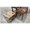 Image 2 : ROSEWOOD SIDE TABLE, TEAK 3PCS. NESTING TABLE SET, SMALL TEAK SIDE TABLE. ANTIQUE OAK