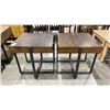 Image 3 : ONE DRAWER SIDE TABLE AND SET OF MATCHING WOOD TOP METAL BASE SIDE TABLES