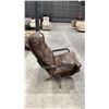 Image 4 : LEATHER EXECUTIVE CHAIR (WORN) WITH OTTOMAN