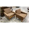 Image 1 : PAIR OF WOOD BASE LOUNGE CHAIRS