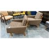 Image 3 : PAIR OF WOOD BASE LOUNGE CHAIRS