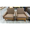 Image 5 : PAIR OF WOOD BASE LOUNGE CHAIRS