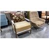 Image 2 : WOOD BASE LOUNGE CHAIR WITH FABRIC LOUNGE CHAIR