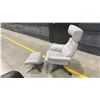 Image 2 : LEATHER LOUNGE CHAIR WITH MATCHING OTTOMAN