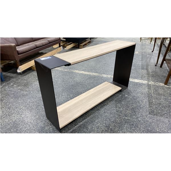 WOOD AND METAL SOFA TABLE
