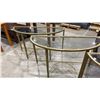 Image 3 : SET OF 3 MATCHING METAL AND GLASS D SHAPED TABLES