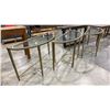 Image 4 : SET OF 3 MATCHING METAL AND GLASS D SHAPED TABLES