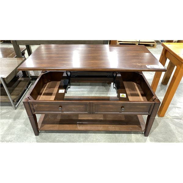 WOOD COFFEE TABLE WITH FALSE DRAWERS