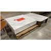Image 2 : STONE TOP METAL BASE COFFEE TABLE AND STONE LOOK LINOLEUM COFFEE TABLE